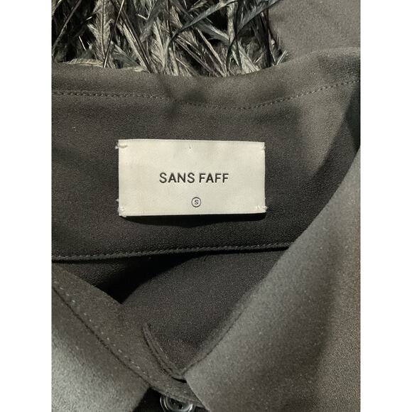 Sans Faff Costes Black Silk Feather Dress Size S - Picture 4 of 6